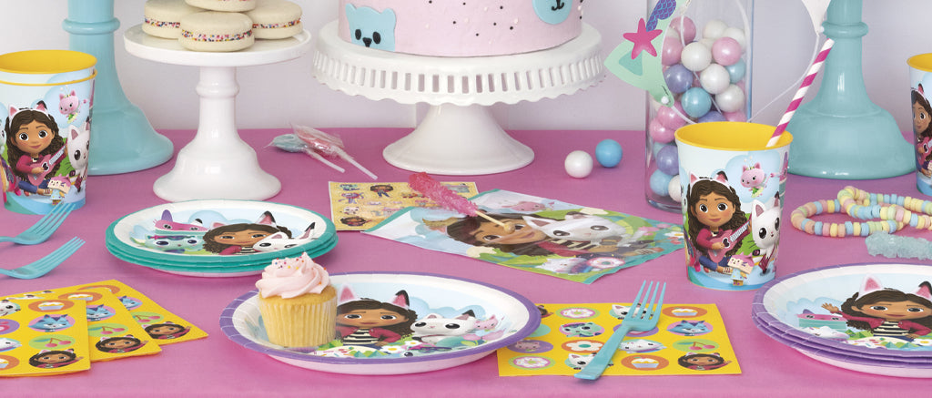 Gabby's Dollhouse Party Supplies — party kits, tableware, balloons and decorations