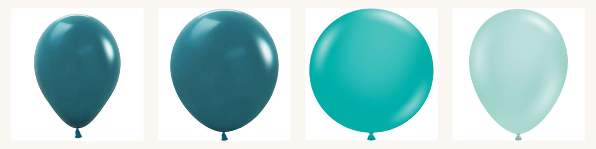 Teal & Turquoise Latex Balloons in every shade