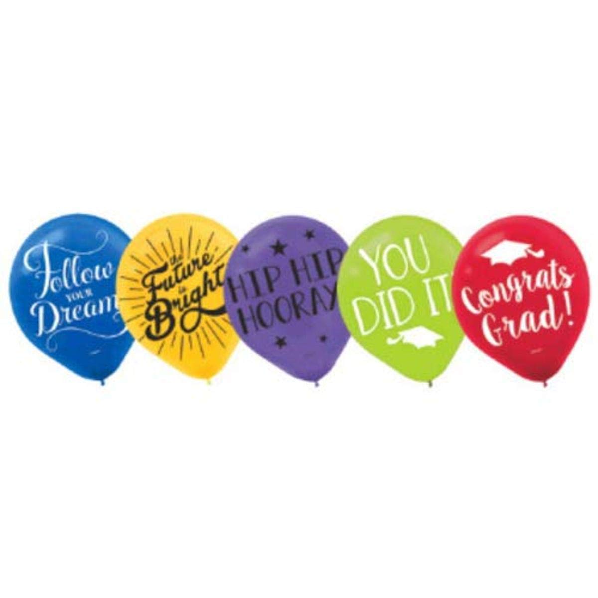 Grad Printed Latex Balloons - Multicolor