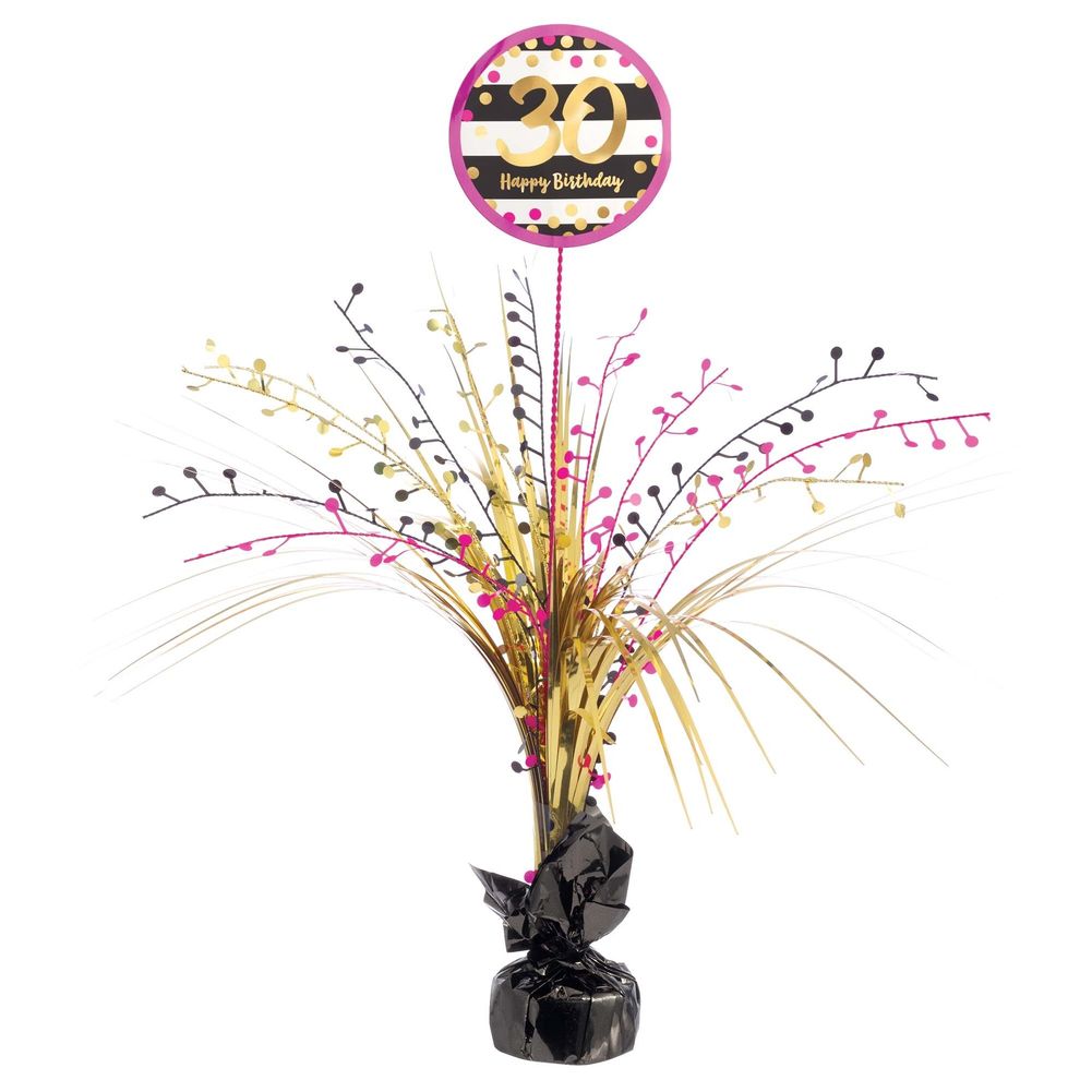 Pink and Gold Milestone 30 Spray Centerpiece