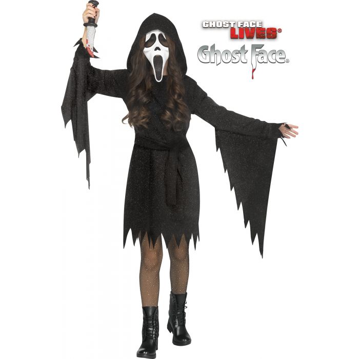 Glitter Bling Ghost Face® Black L 12-14