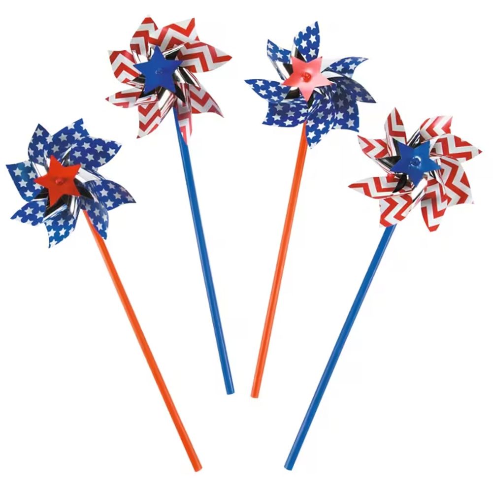 Patriotic American Spirit Plastic Pinwheels (12ct)