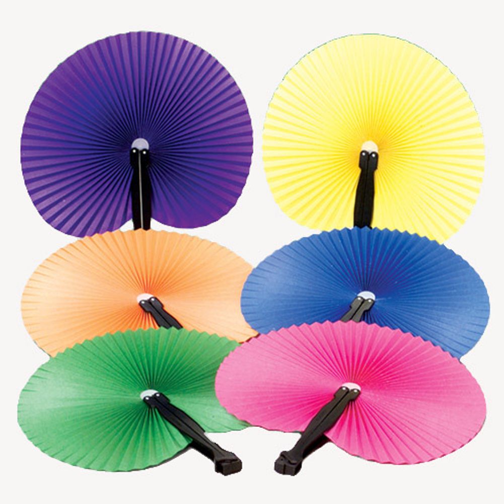 Solid Color Folding Fans (12ct)