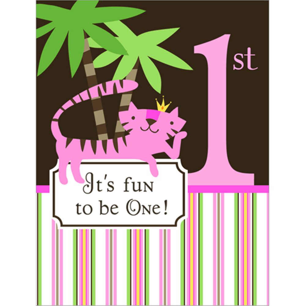 Queen of the Jungle 1st Birthday Invitations