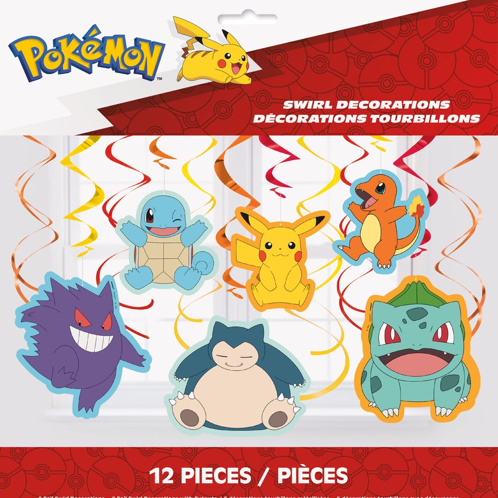 Pokemon Hanging Swirl Decorations (12ct)