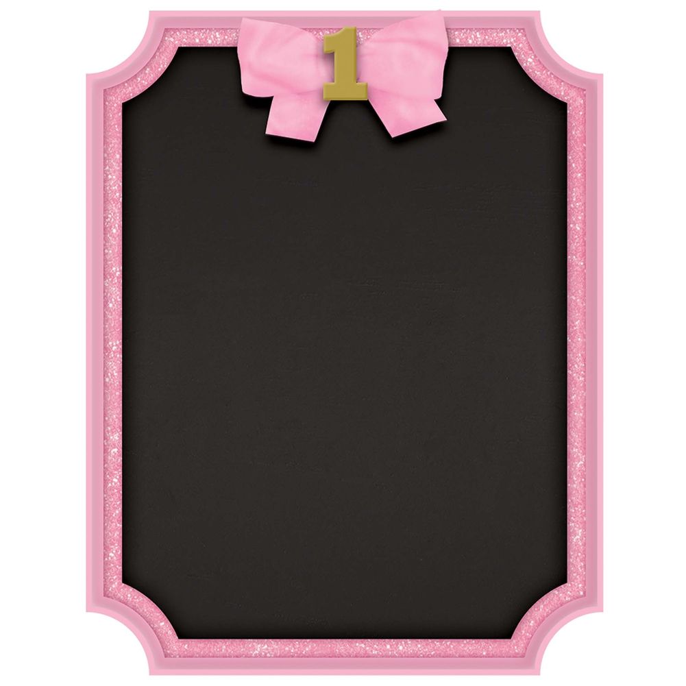 Premium 1st Birthday Pink Glitter Easel Sign