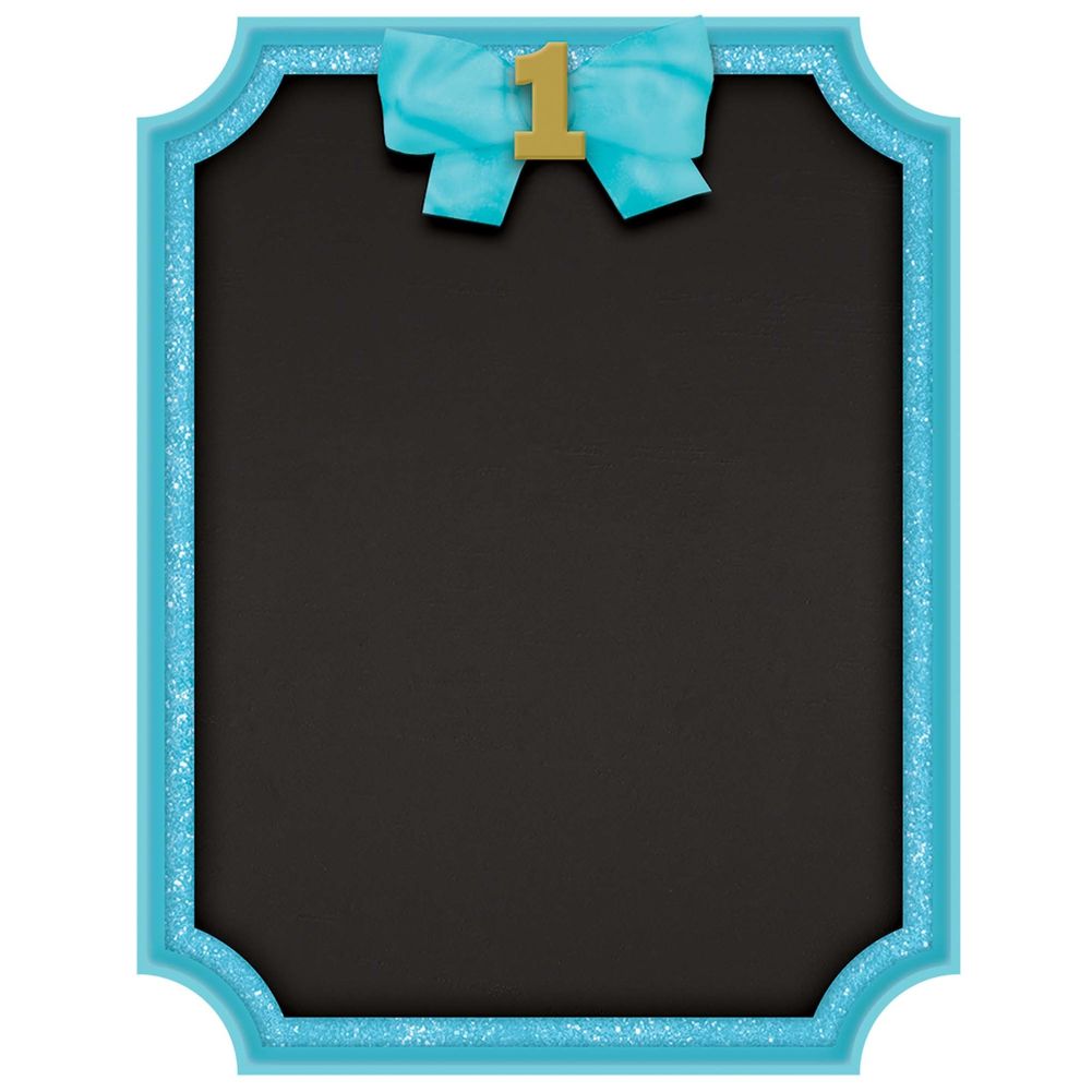 Premium 1st Birthday Blue Glitter Easel Sign