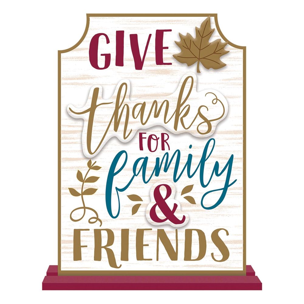 Give Thanks for Family & Friends Die-Cut Sign (1 ct)