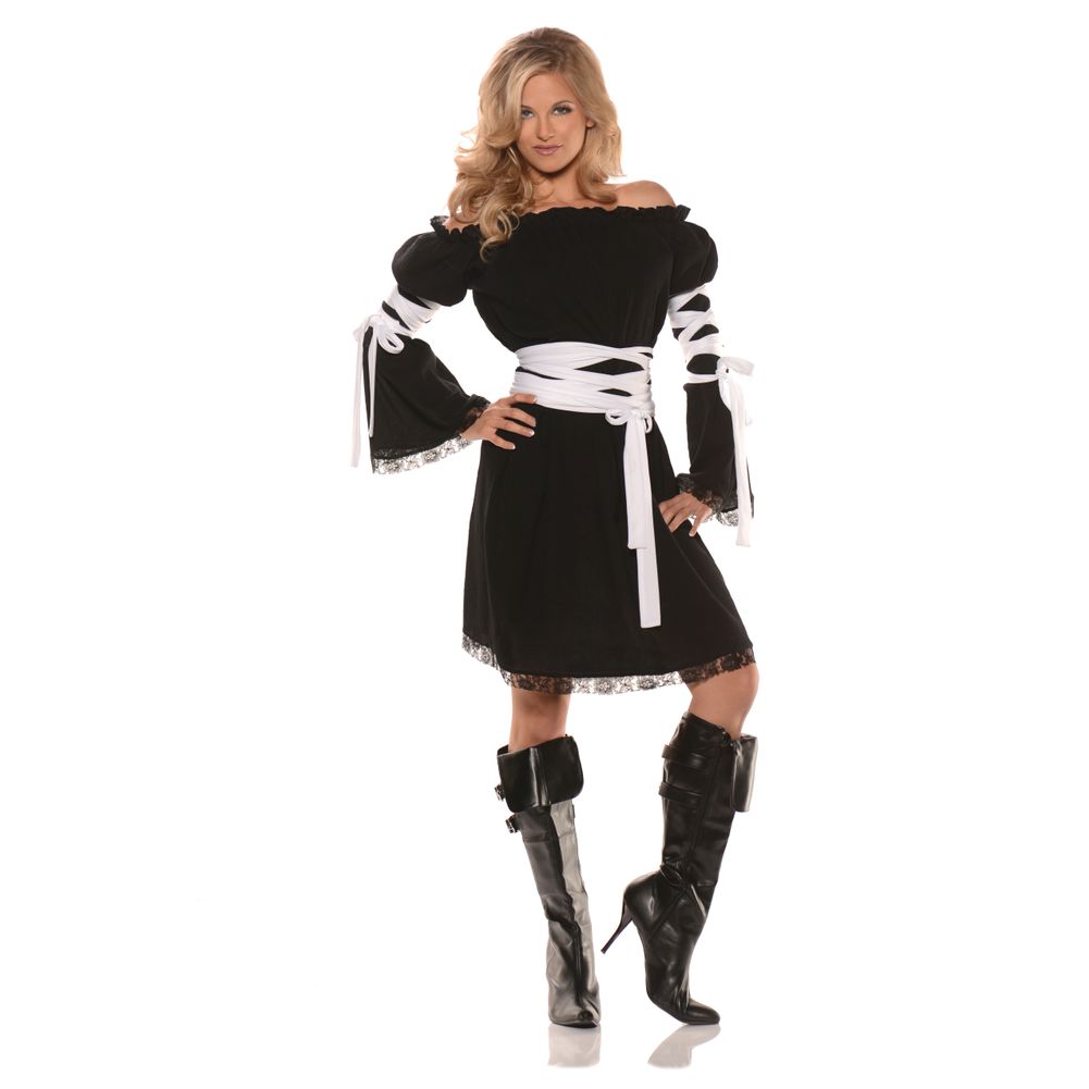 Black Renaissance Pirate Chemise Womens Large 12-14