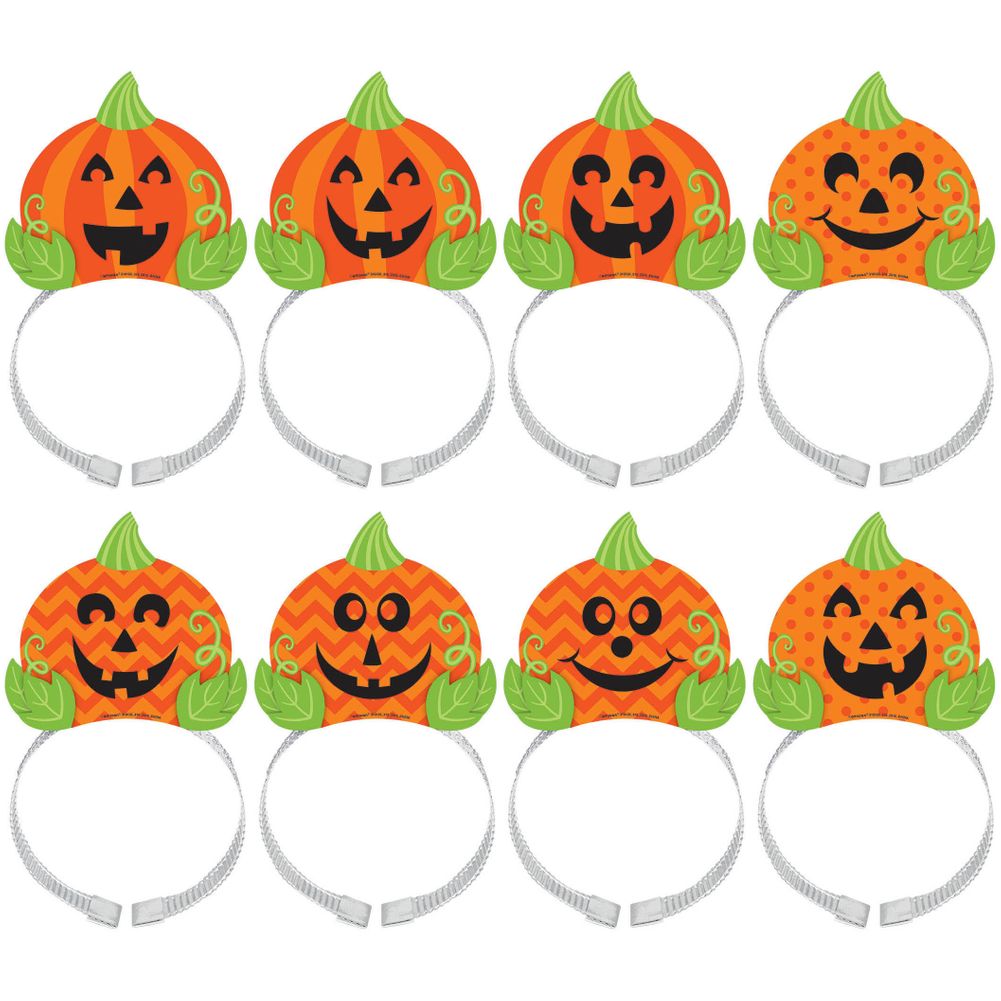 Pumpkin Halloween Headbands (8ct)