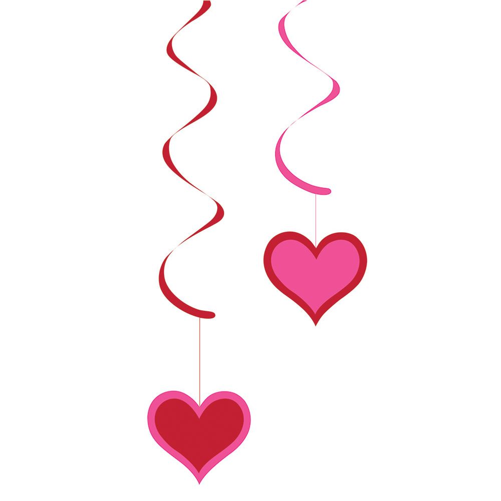 Paper Hearts Hanging Swirls (5ct)