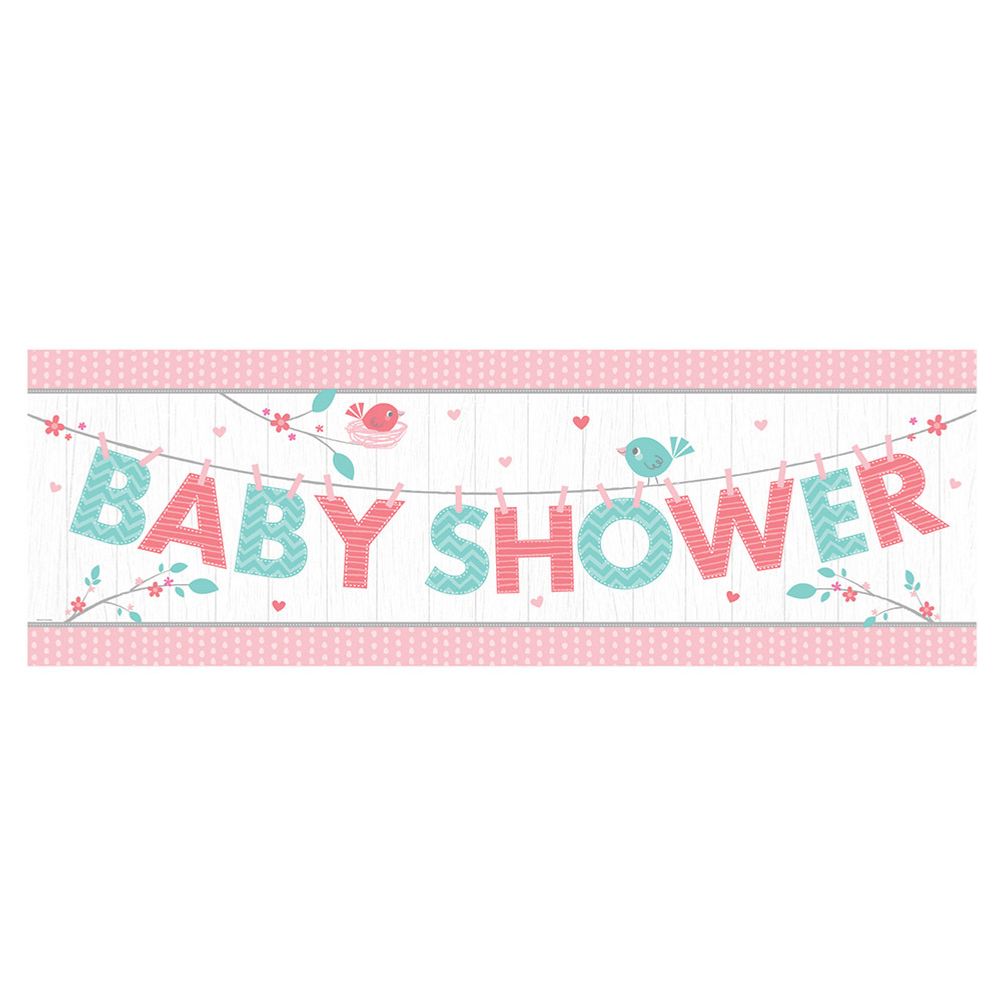 Hello Baby Girl Baby Shower Party Banner