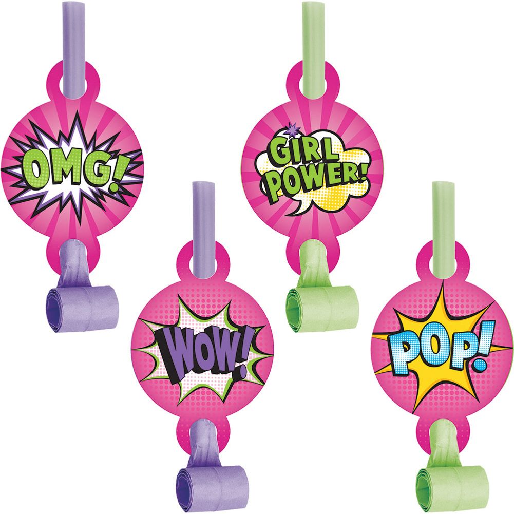 Girl Superhero Blowouts (8 ct)