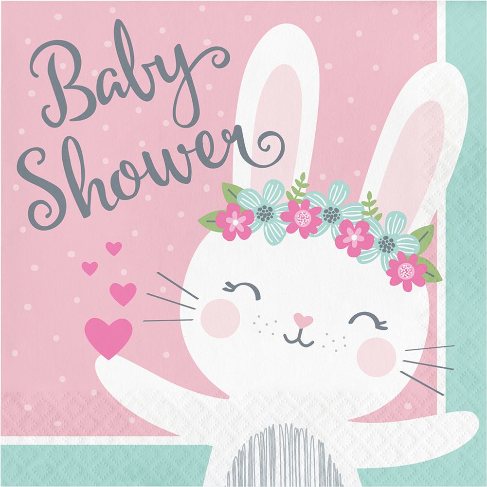 Birthday Bunny Baby Shower Luncheon Napkins (16 ct)