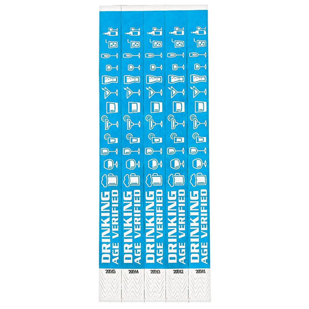 Blue Drinking Age Verified Wristband (500ct)