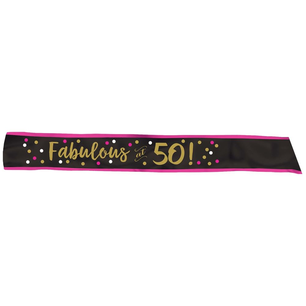 Pink and Gold Milestone 50 Sash