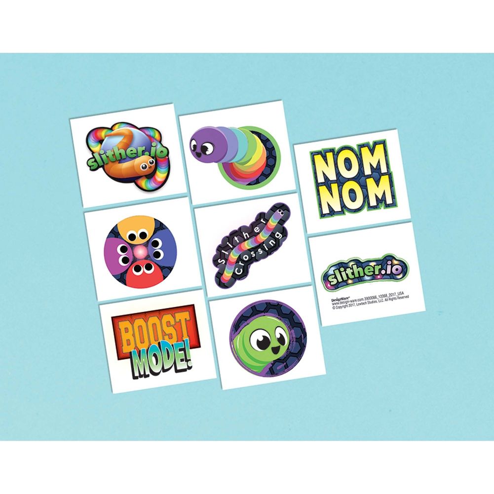 Slither.io Tattoos (8 ct)