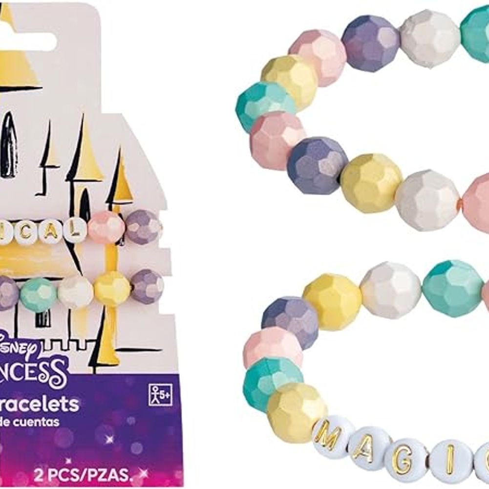 Multicolor Magical Disney Princess Plastic Bead Bracelets (2ct)