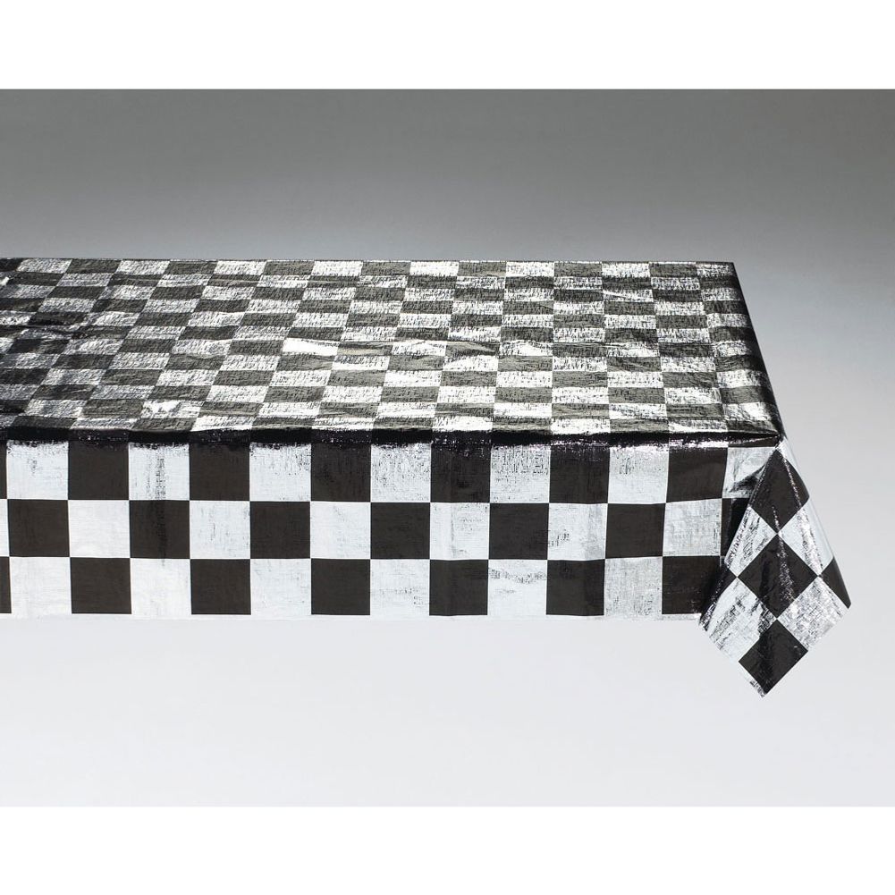 Black Check Metallic Tablecover