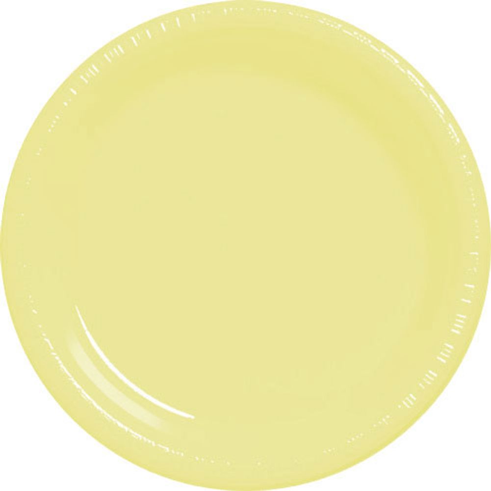 Light Yellow Plastic Dessert Plates (20ct)