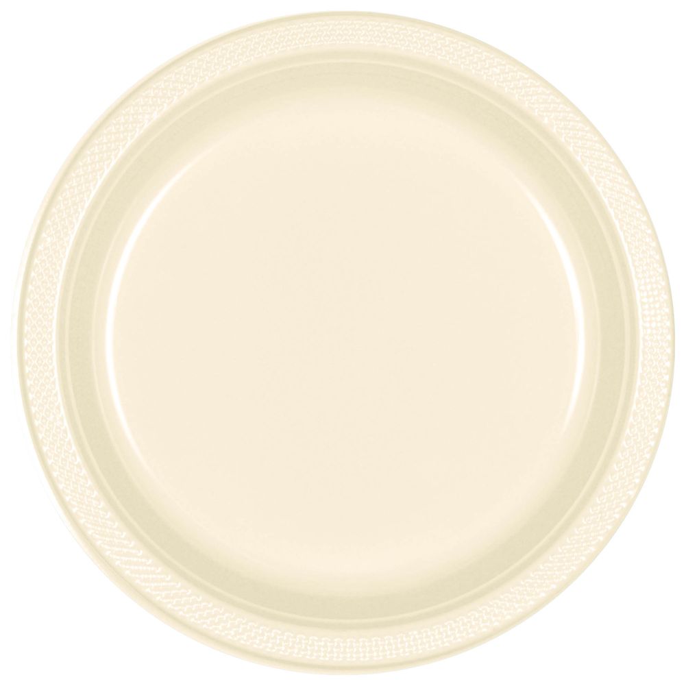 Vanilla Creme Plastic Dessert Plates (20ct)