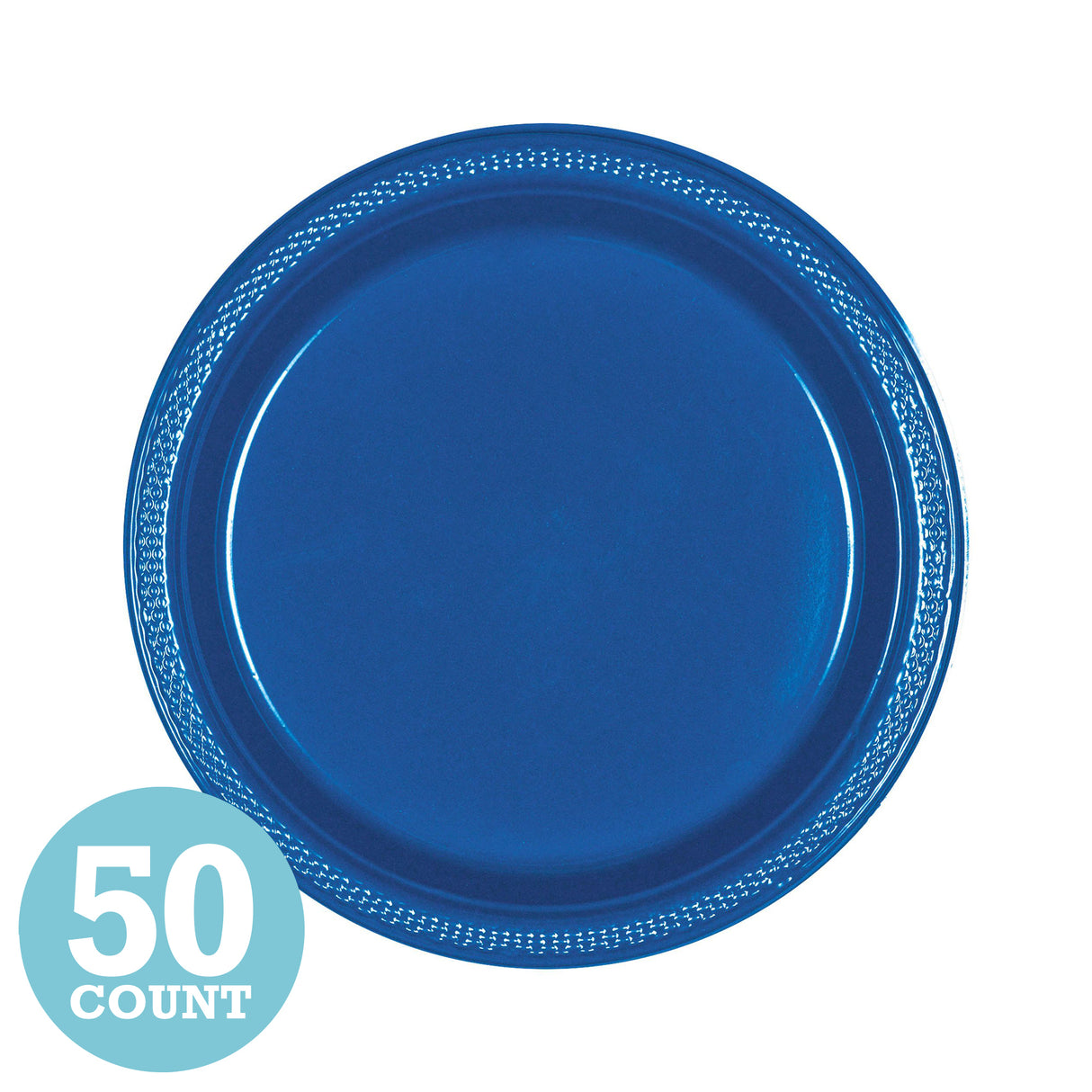 Bright Royal Blue Plastic Dessert Plates (50ct)