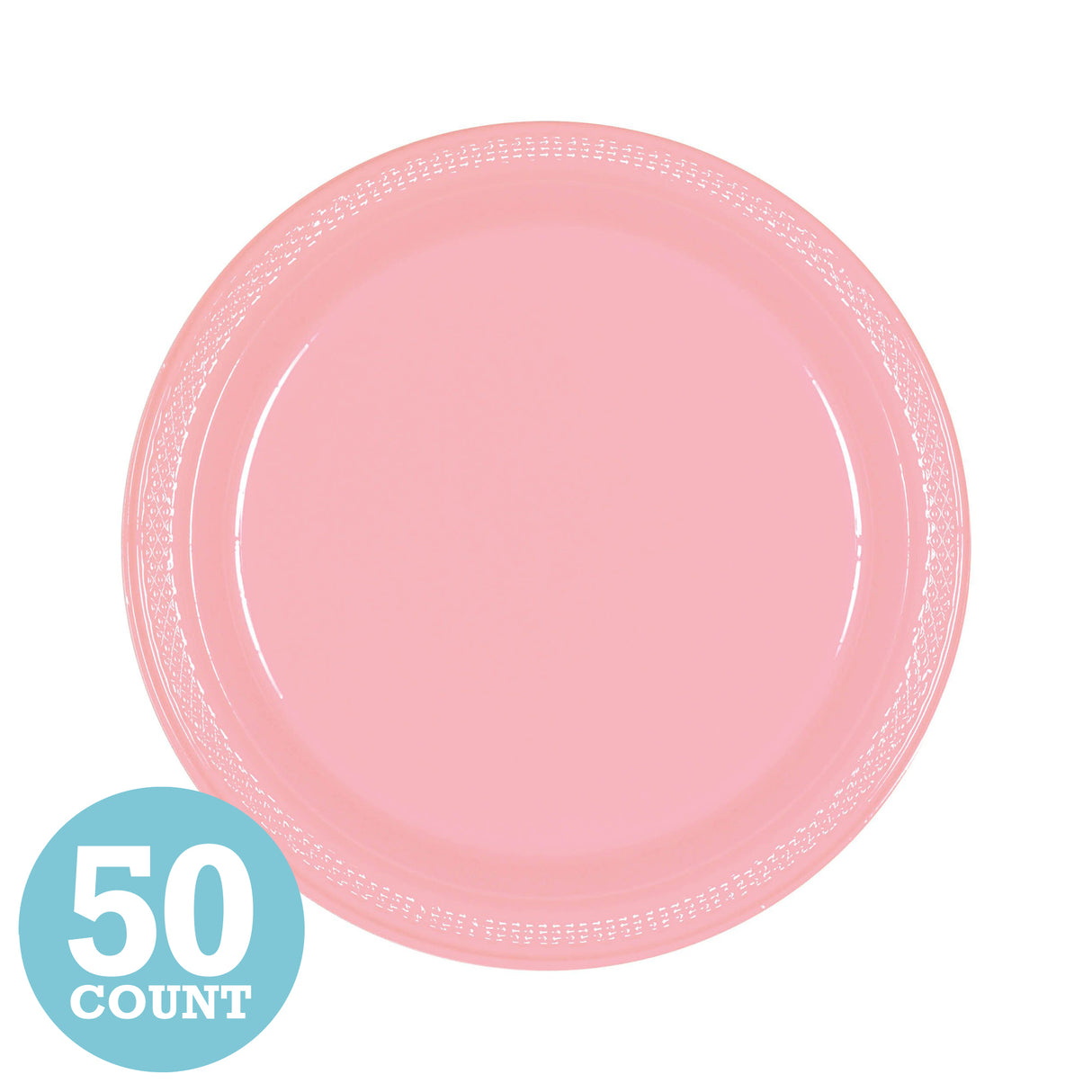 New Pink Plastic Dessert Plates (50ct)