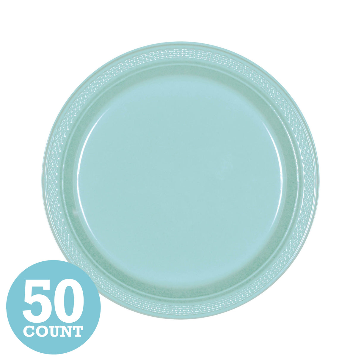 Robins Egg Blue Plastic Dessert Plates (50ct)