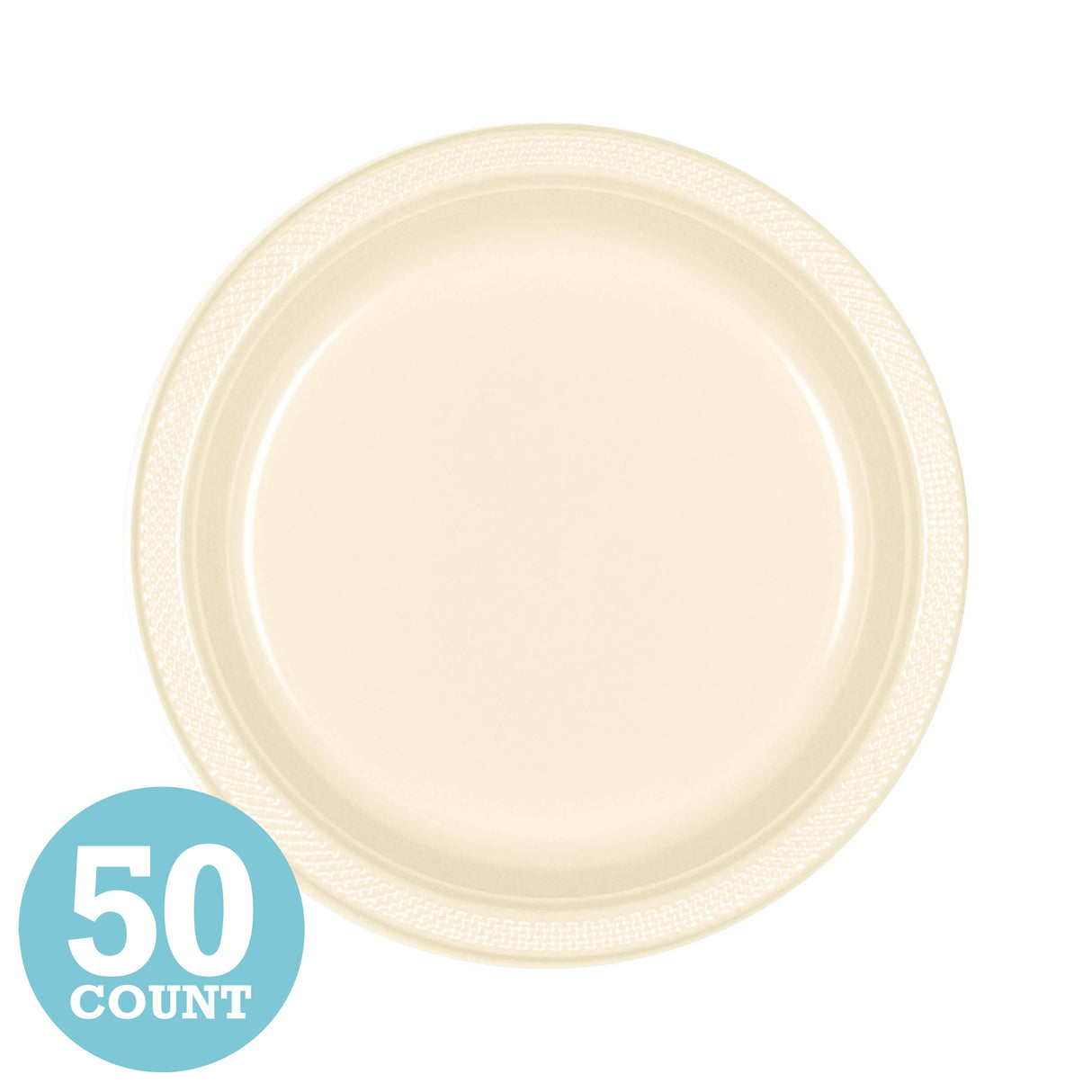 Vanilla Creme Plastic Dessert Plates (50ct)