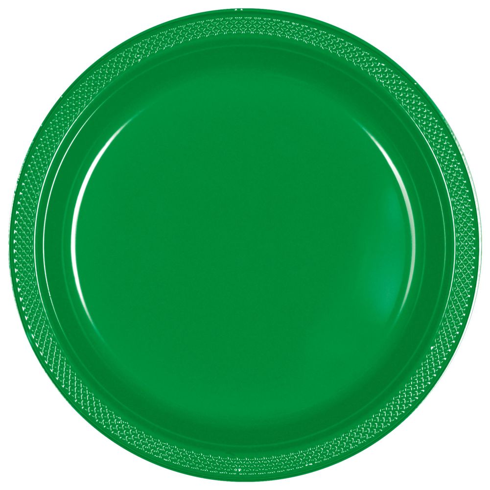 Festive Green Plastic Dinner Plates (20ct)