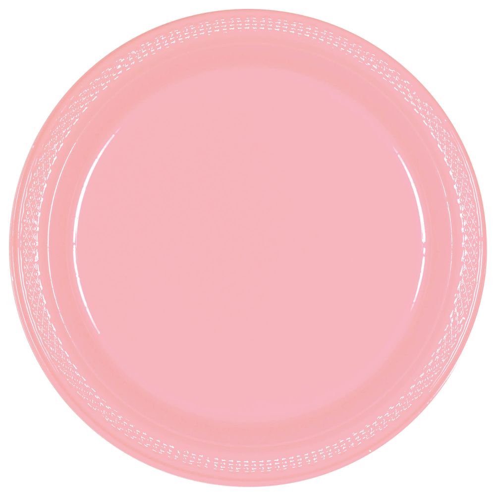 New Pink Plastic Dinner Plates (20ct)