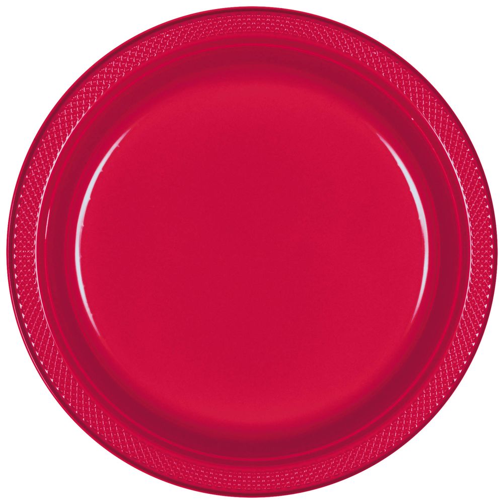 Apple Red Plastic Dinner Plates (20ct)