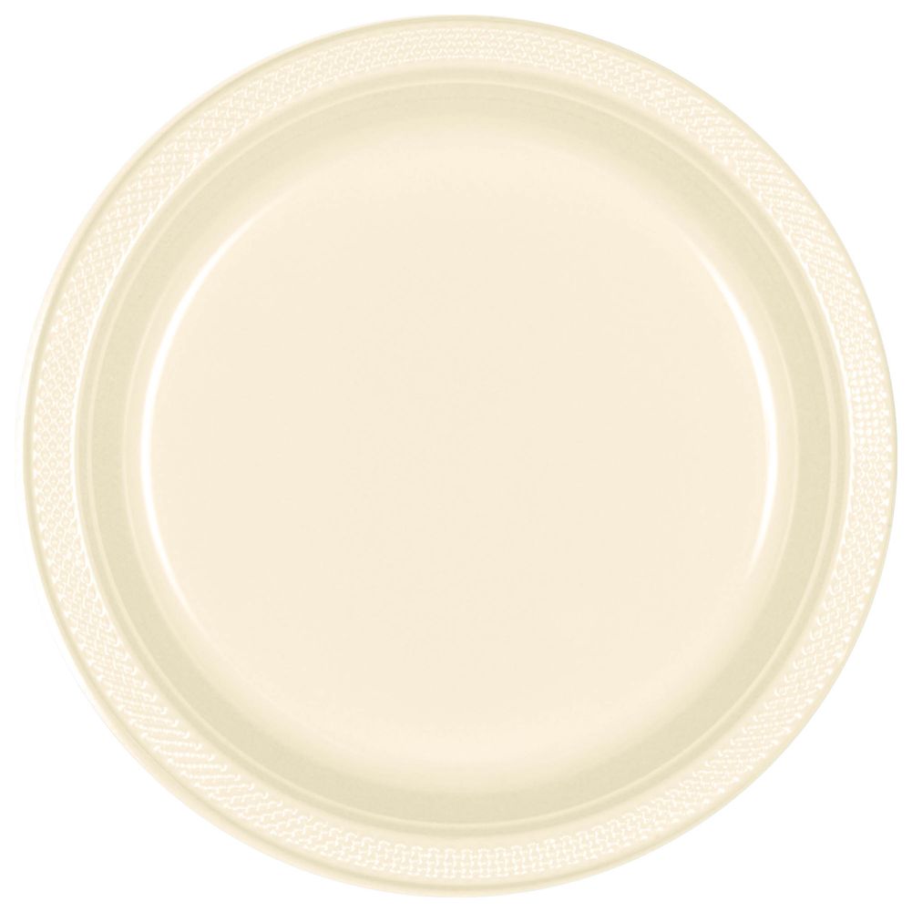 Vanilla Crème Plastic Dinner Plates (20ct)