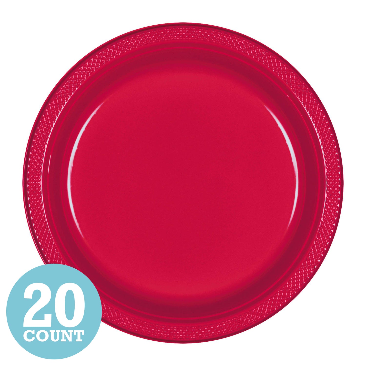 Apple Red Plastic Dinner Plates (20ct)