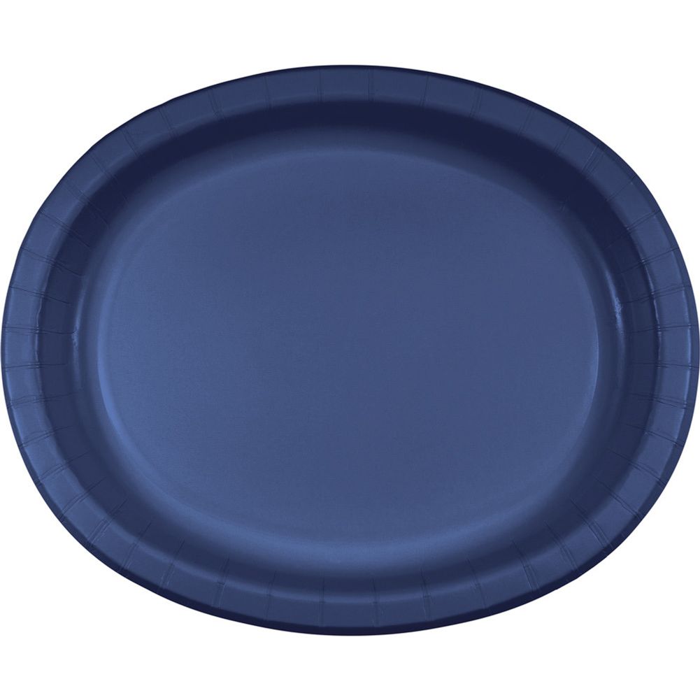 Navy Oval Banquet Plates (8ct)