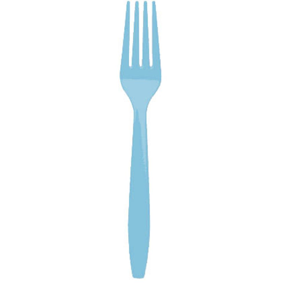 Caribbean Blue Midweight Plastic Forks (100ct)