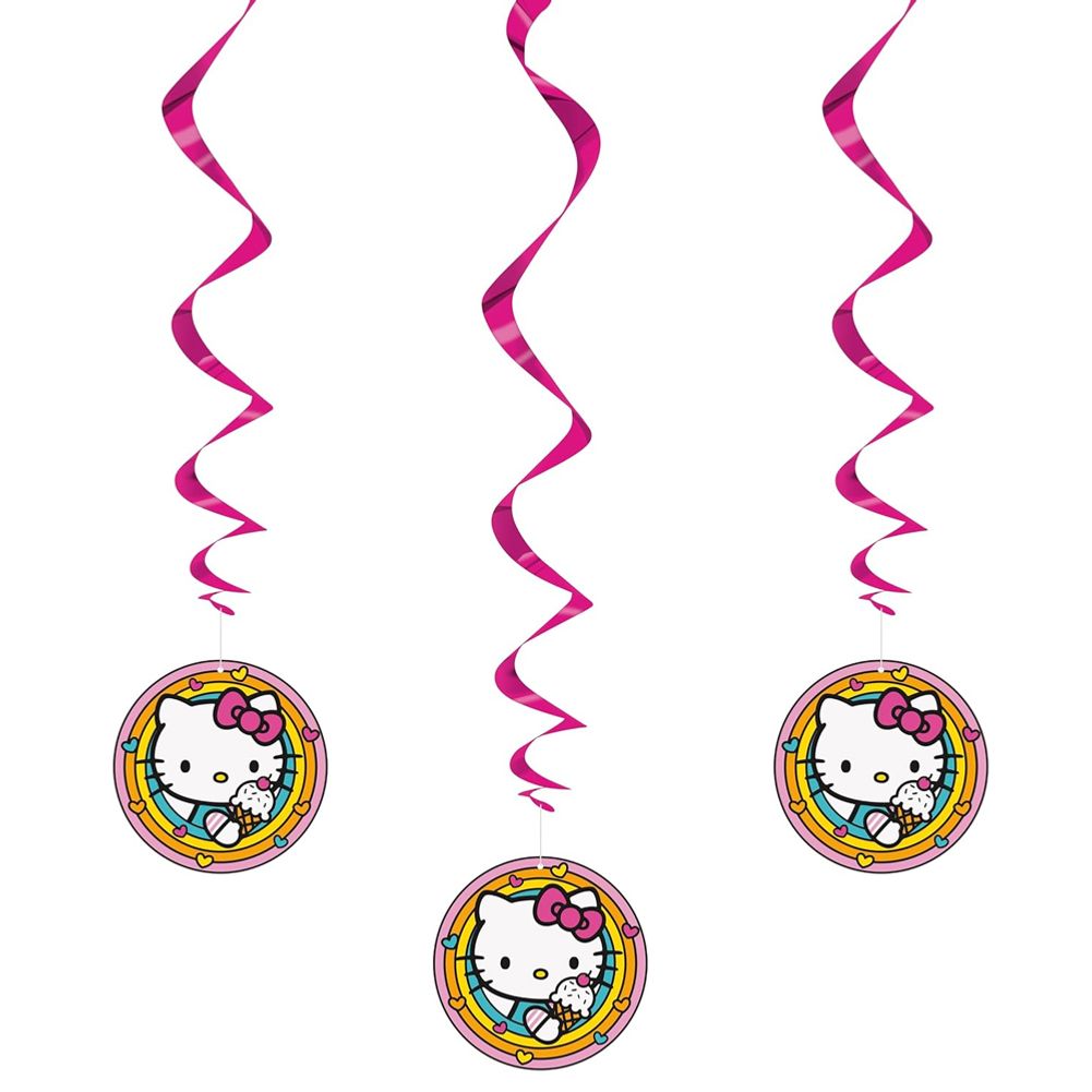 Hello Kitty Hanging Swirl Decorations (3ct)