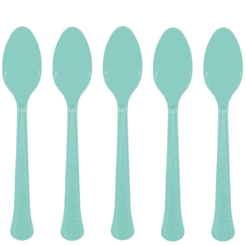 Robins Egg Blue Midweight Plastic Spoons (20ct)