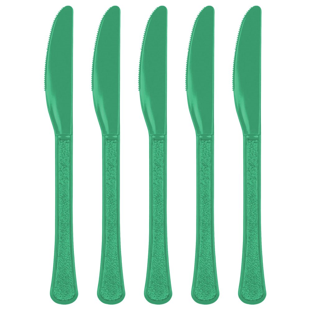 Festive Green Midweight Plastic Knives (20ct)