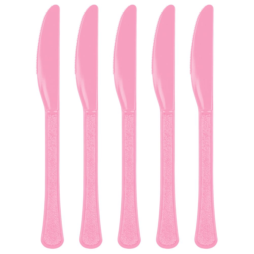 New Pink Midweight Plastic Knives (20ct)