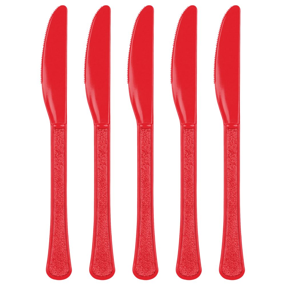 Apple Red Midweight Plastic Knives (20ct)