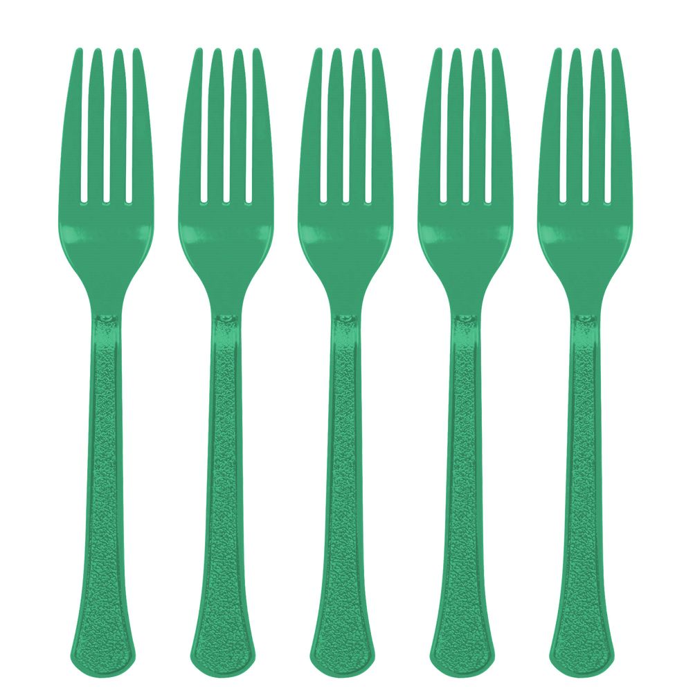 Festive Green Midweight Plastic Forks (20ct)