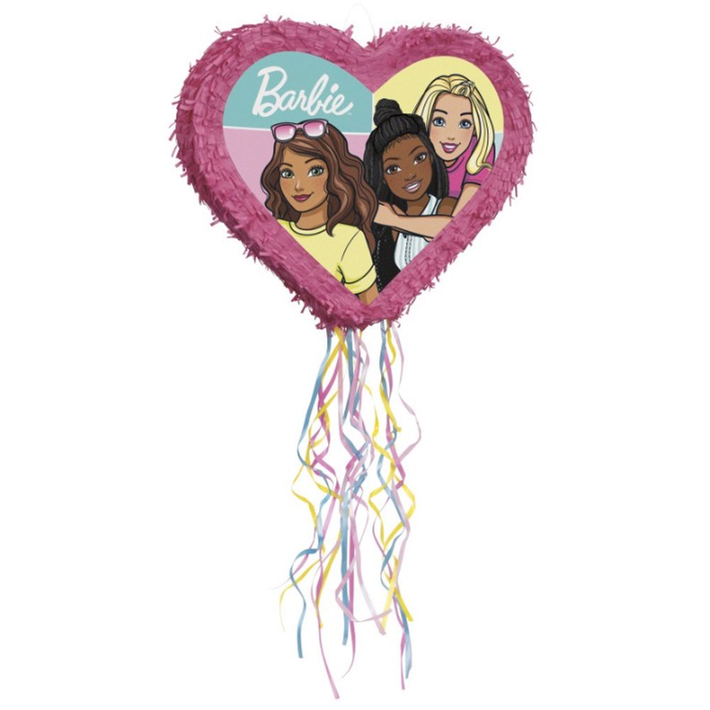 Barbie Heart Shaped Drum Pull Pinata