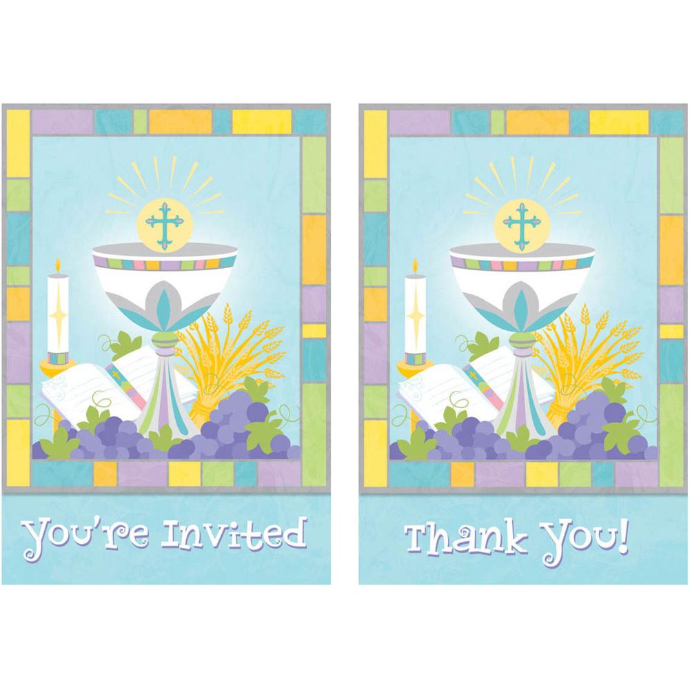 Joyous Communion Invite And Thank You Set