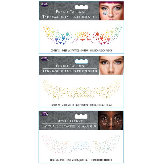 TATTOO FRECKLES ASST STYLES - RAINBOW