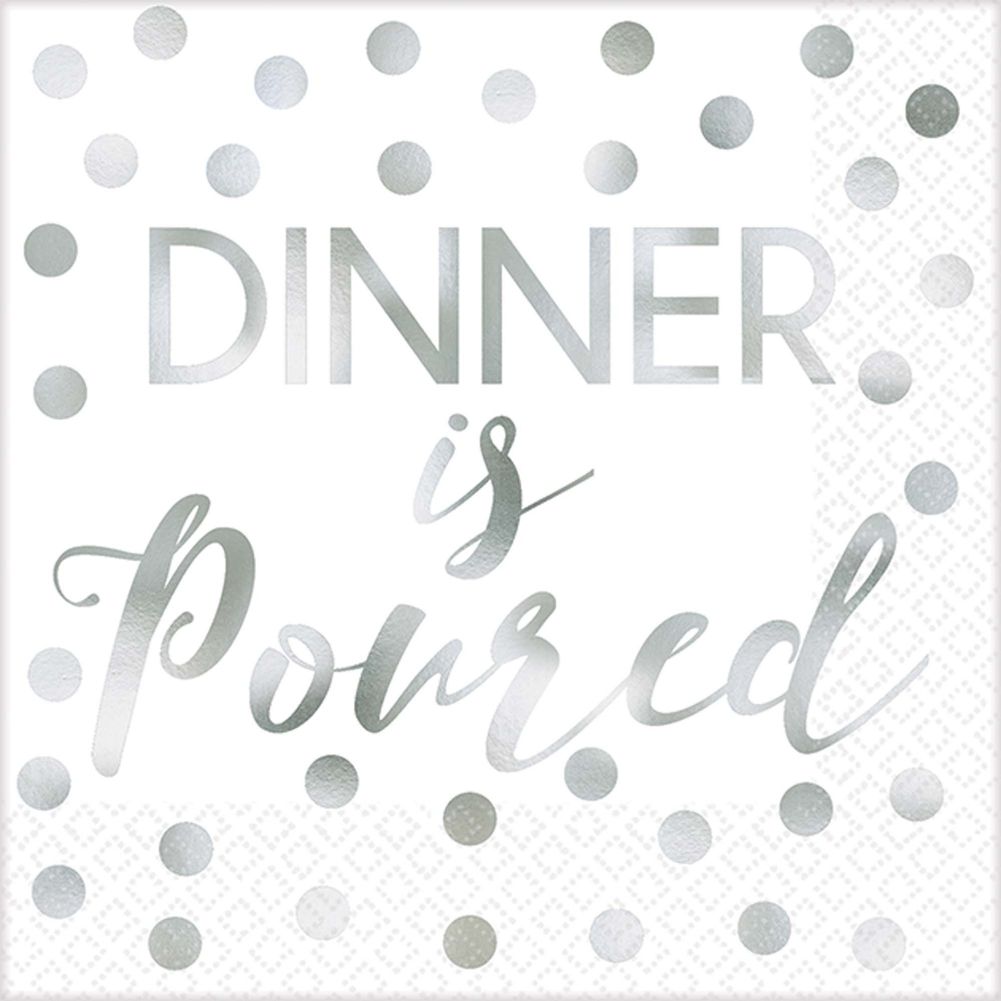Dinner is Poured Hot Stamped Beverage Napkins (16 ct)