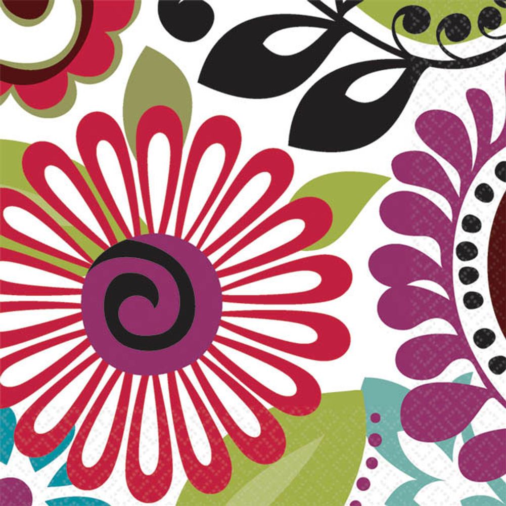 Modern Floral Beverage Napkins (16ct)