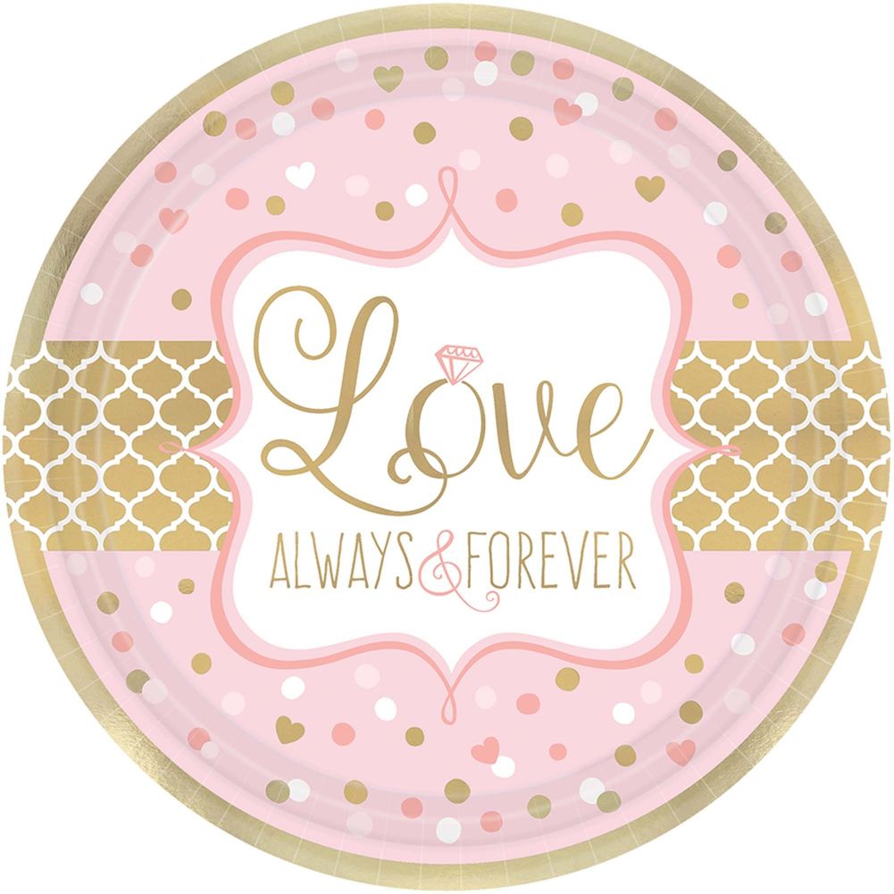 Sparkling Wedding Paper Dessert Plates, 8ct