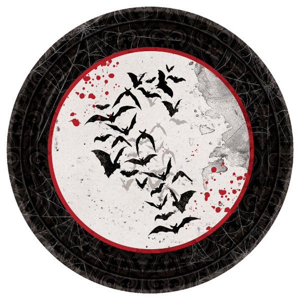 Dark Manor Round Plates, 7" (8ct)