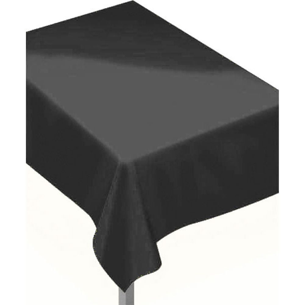 Jet Black Fabric Backed Rectangle Tablecover